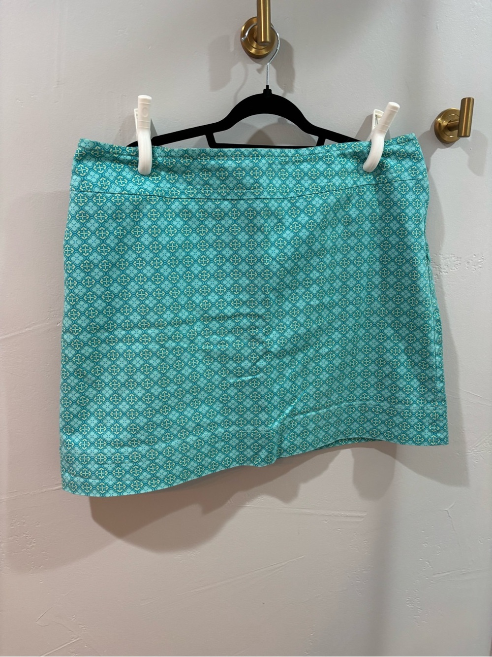 Talbots Teal Patterned Mini Skirt